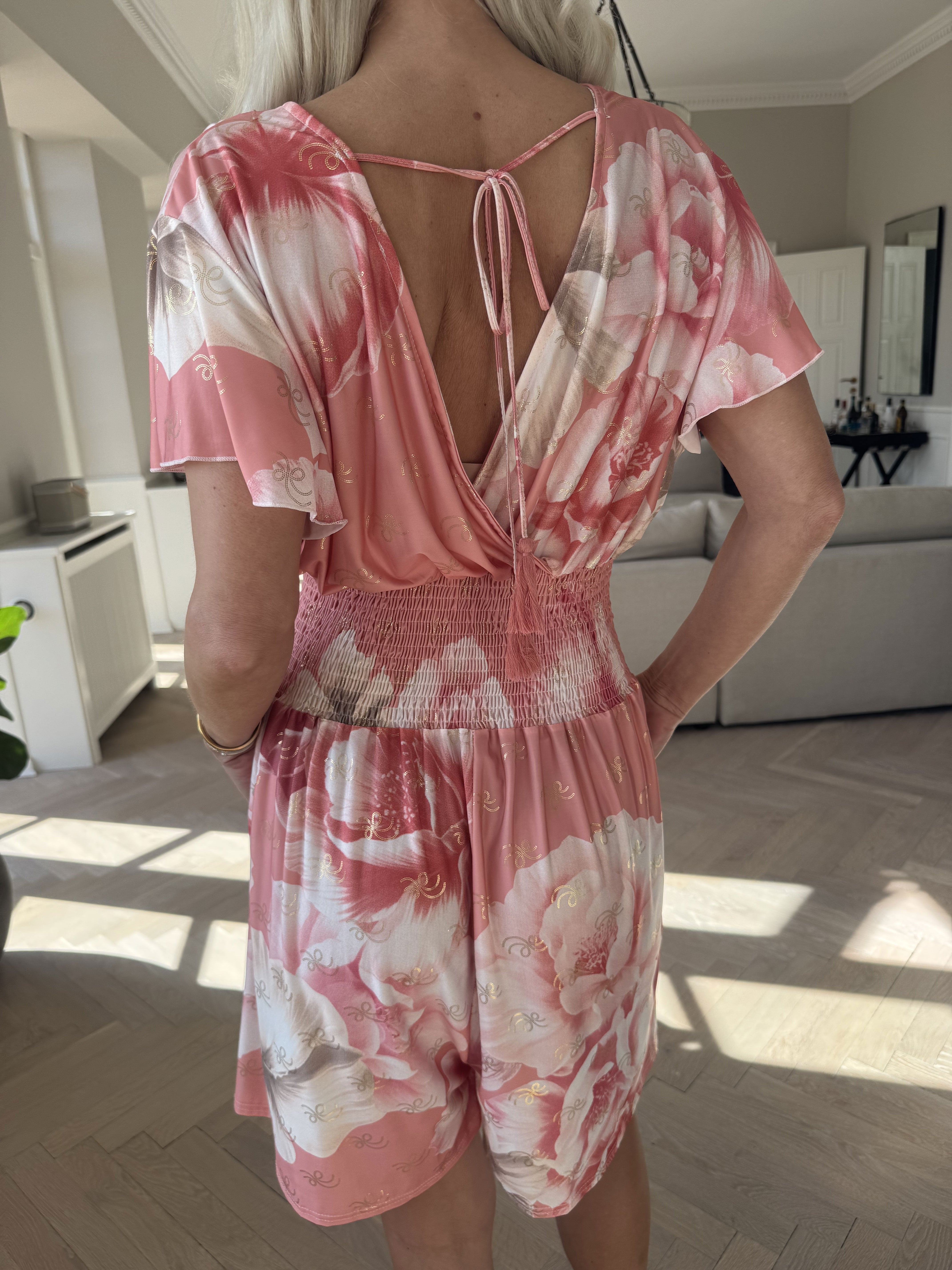 Pams Peony Playsuit - Elastisk buksedragt med blomstermotiv